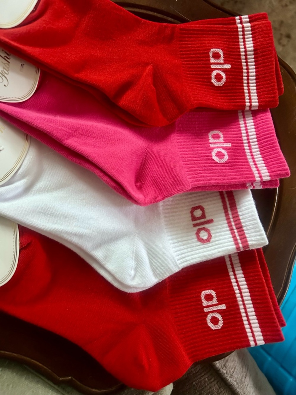 Women’s Crew Athletic Socks - Red, Pink, White (4 pc bundle), NEW
